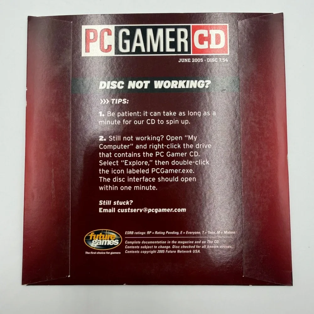 PC Gamer CD June 2005 Disc 7.54 Empire Earth II Flatout Demo Disc Vintage